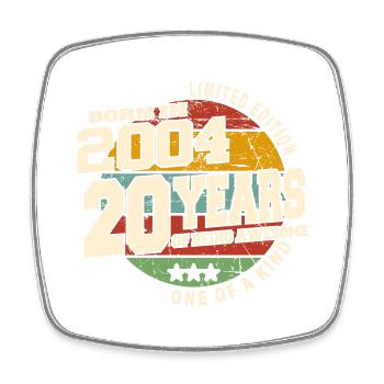 2004 Vintage Retro Classic 20 Years - Square fridge magnet - white - Front