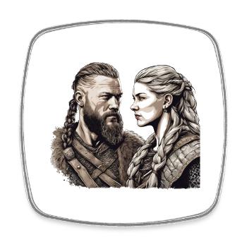 Viking - Viereckiger Kühlschrankmagnet - Weiß - Vorne