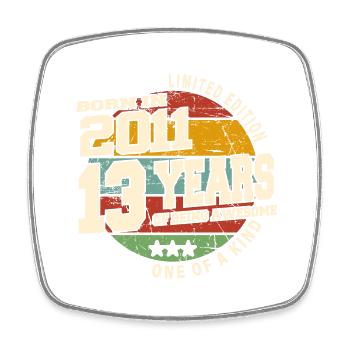2011 Vintage Retro Classique 13 ans - Magnet carré - blanc - Devant
