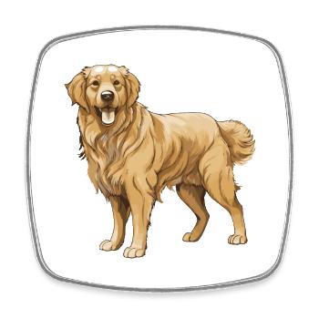 Golden Retriever Dog Animal - Square fridge magnet - white - Front