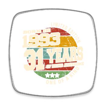 1993 Vintage Retro Classic 31 Years - Square fridge magnet - white - Front