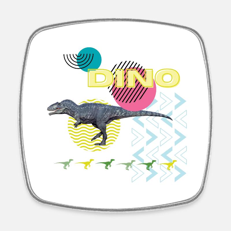 Dino - T-Rex - Square fridge magnet - white