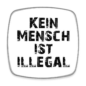 Kein Mensch ist illegal schwarz - Viereckiger Kühlschrankmagnet - Weiß - Vorne