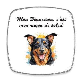Beauceron rayon de soleil - Magnet carré - blanc - Devant