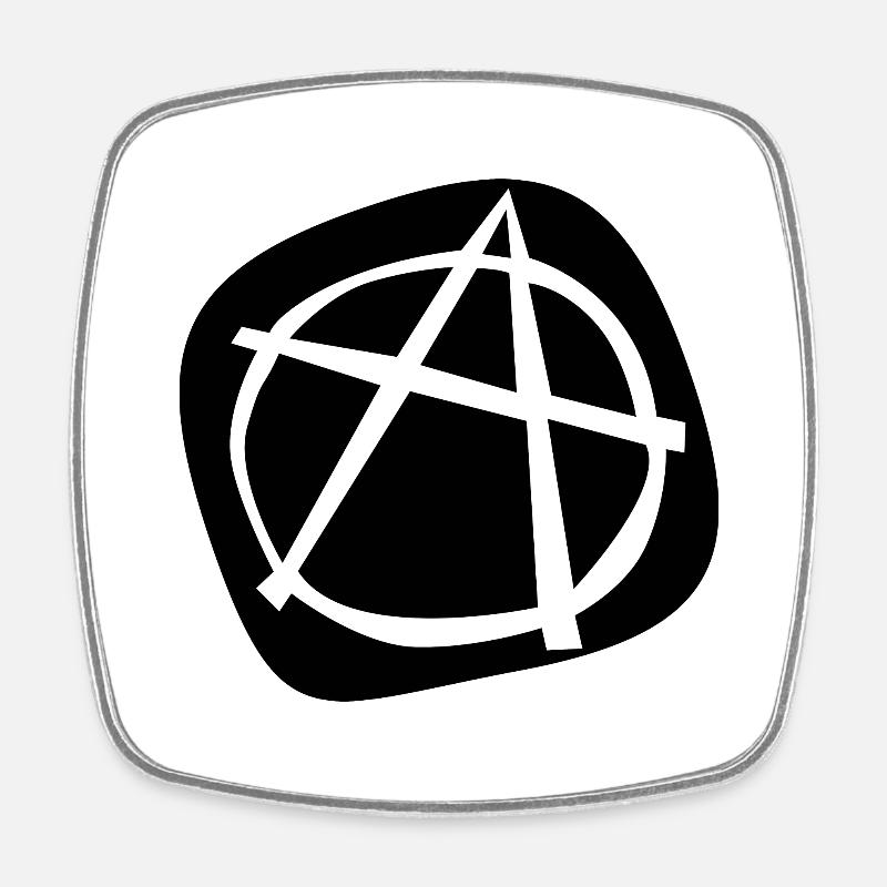 Wobbly A - Anarchy Aufkleber - Viereckiger Kühlschrankmagnet - Weiß