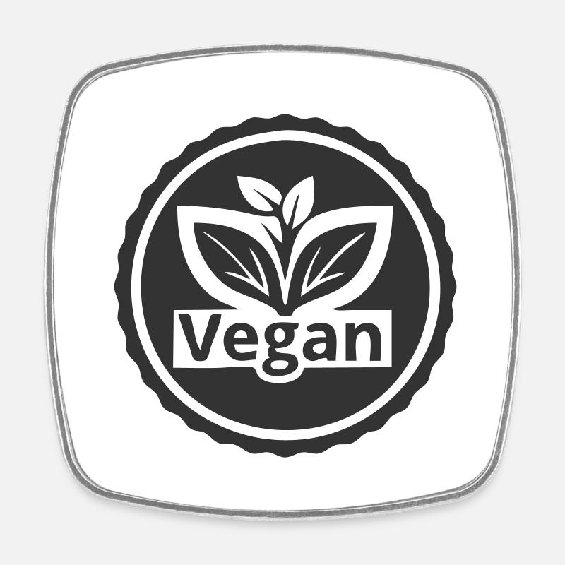 Go Vegan - Square fridge magnet - white