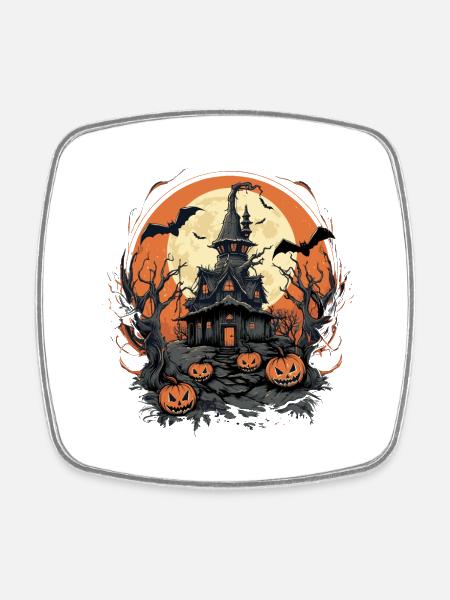 Halloween - Viereckiger Kühlschrankmagnet - Weiß