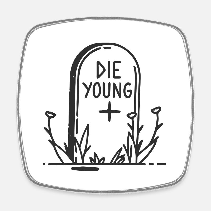 DiE YouNG - Viereckiger Kühlschrankmagnet - Weiß