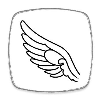 Ailes d'ange - Magnet carré - blanc - Devant