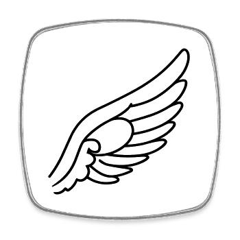Ailes d'ange - Magnet carré - blanc - Devant