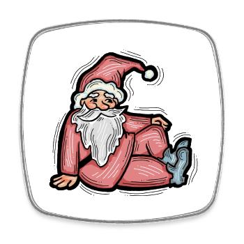 Père Noël - Magnet carré - blanc - Devant