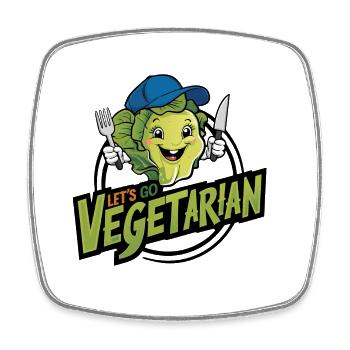 Gesund vegan vegetarisch leben Tierschutz - Viereckiger Kühlschrankmagnet - Weiß - Vorne