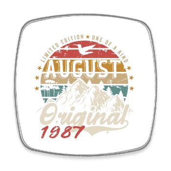 Août 1987 - Fabriqué En Août 1987 - Vintage 1987 - Magnet carré - blanc - Devant