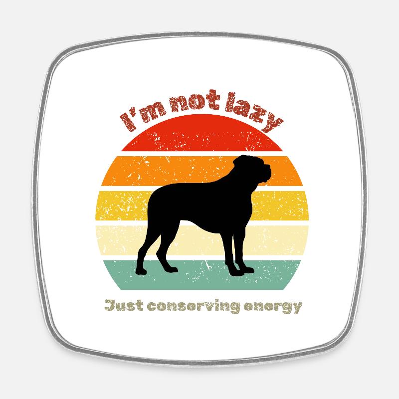 Retro Cane Corso - Square fridge magnet - white