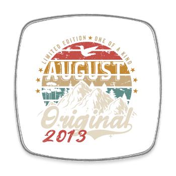 August 2013 - Made In August 2013 - Jahrgang 2013 - Viereckiger Kühlschrankmagnet - Weiß - Vorne
