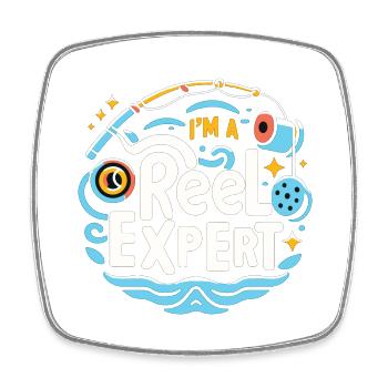 Ich bin ein Rollenexperte - Viereckiger Kühlschrankmagnet - Weiß - Vorne