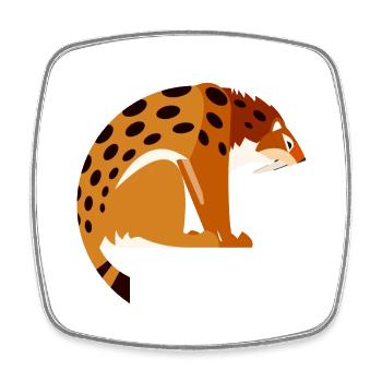 smilodon1 - Square fridge magnet - white - Front