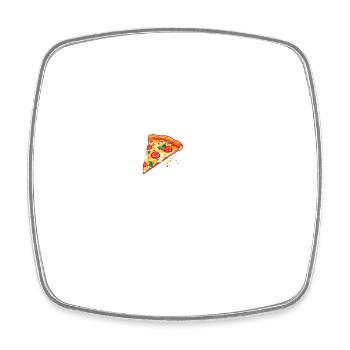 Herzschlag Pizza - Viereckiger Kühlschrankmagnet - Weiß - Vorne