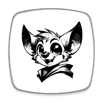 Funny Kids Bat Vampire Drawing - Square fridge magnet - white - Front