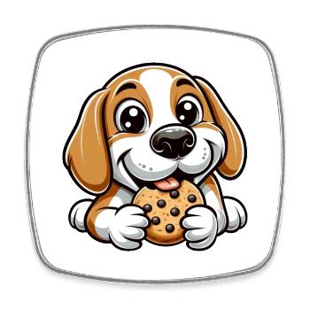 Beagle Dog Cookie Dessert Candy - Magnet carré - blanc - Devant