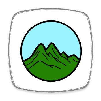 berge 2 - Viereckiger Kühlschrankmagnet - Weiß - Vorne