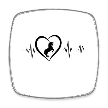 Unicorn heartbeat - Square fridge magnet - white - Front