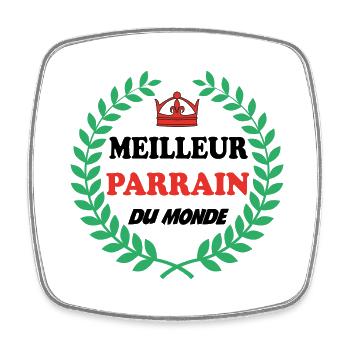 MEILLEUR PARRAIN DU MONDE - Magnet carré - blanc - Devant