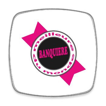 Meilleure BANQUIERE - Magnet carré - blanc - Devant