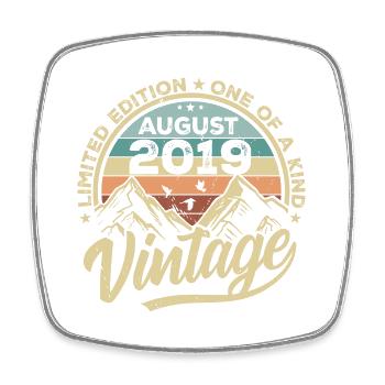 Geburtstag August 2019 Geburtstagsgeschenk August - Viereckiger Kühlschrankmagnet - Weiß - Vorne