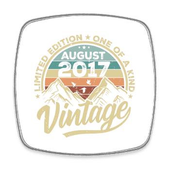 Birthday August 2017 Birthday Gift August - Square fridge magnet - white - Front