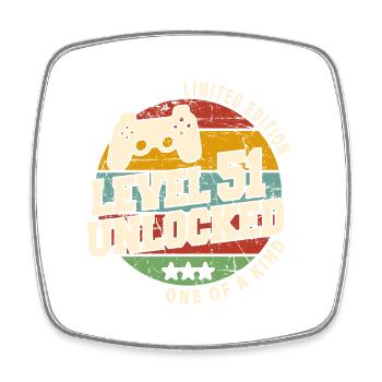 Vintage Born One Month of 1973 Birthday - Square fridge magnet - white - Front