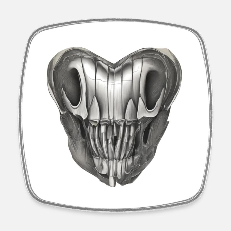 Metal spectral echo - Square fridge magnet - white