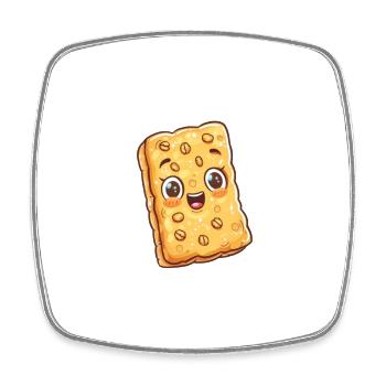 Knuspriger Müsli Riegel Cartoon Style - Viereckiger Kühlschrankmagnet - Weiß - Vorne