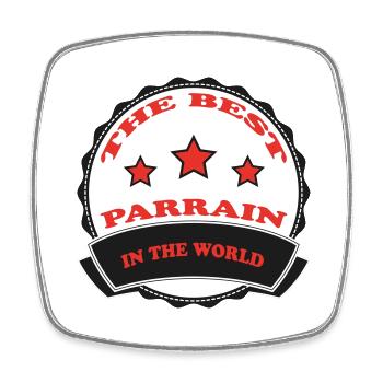 The best PARRAIN - Magnet carré - blanc - Devant