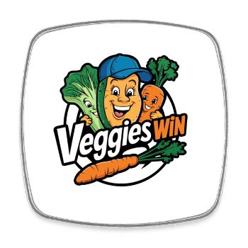 Durabilité Les drôles de légumes sont heureux pour les légumes - Magnet carré - blanc - Devant