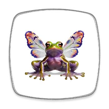 Grenouille papillon psychédélique de Goa - Magnet carré - blanc - Devant