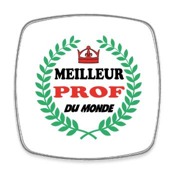 MEILLEUR PROF DU MONDE - Magnet carré - blanc - Devant