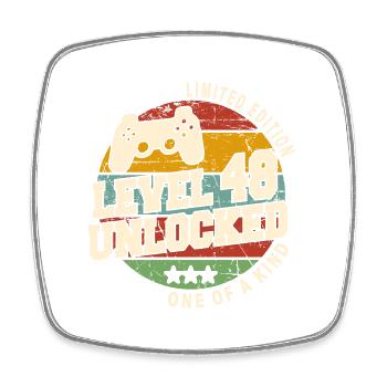 Vintage Born One Month 1976 Birthday - Square fridge magnet - white - Front
