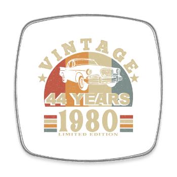 Vintage 1980 Born In 1980 44 Years Anniversary - Square fridge magnet - white - Front