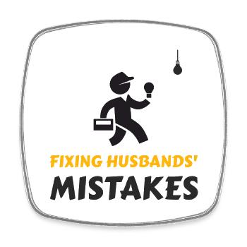 Fixing Husbands Mistakes Elektriker t-shirt - Viereckiger Kühlschrankmagnet - Weiß - Vorne