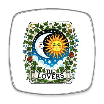 Das Tarot der Liebenden - Viereckiger Kühlschrankmagnet - Weiß - Vorne