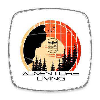 Adventure Living - Viereckiger Kühlschrankmagnet - Weiß - Vorne