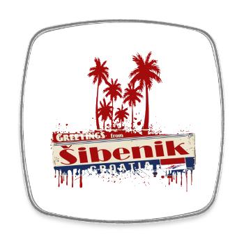 Croatia hrvatska croatia hrv hr sibenik flag - Square fridge magnet - white - Front