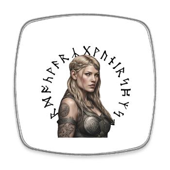 Viking Woman - Viereckiger Kühlschrankmagnet - Weiß - Vorne