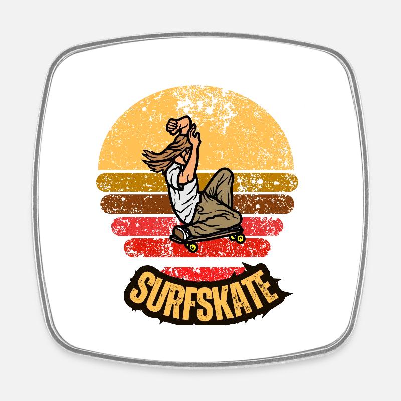 Surfskate - Magnet carré - blanc