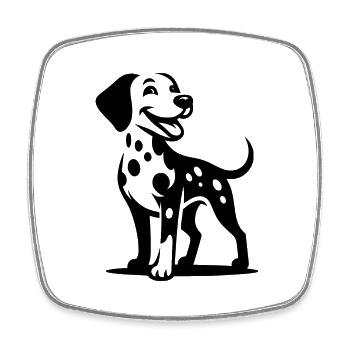 Petit chien dalmatien beau portrait de chien - Magnet carré - blanc - Devant