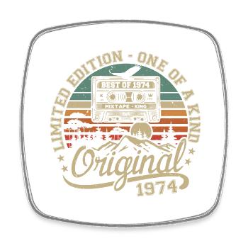 Vintage 1974 Birthday Gift 1974 Retro 1974 - Square fridge magnet - white - Front