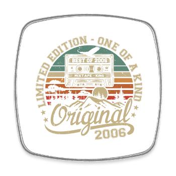 Vintage 2006 Retro 2006 Birthday Gift - Square fridge magnet - white - Front