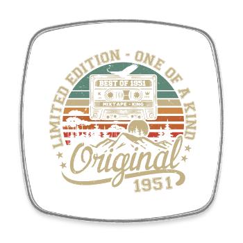 Vintage 1951 Geburtstagsgeschenk 1951 Retro 1951 - Viereckiger Kühlschrankmagnet - Weiß - Vorne