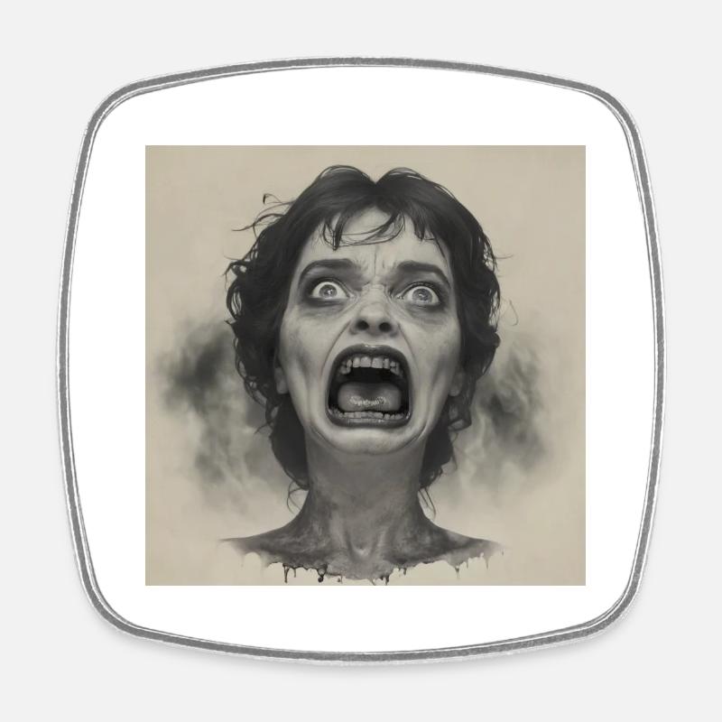 Dismay - Square fridge magnet - white